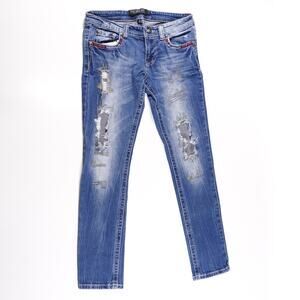 Rue 21 Premiere Cotton Denim Slim Skinny Jeans Straight Leg Pants 5/6R Blue
